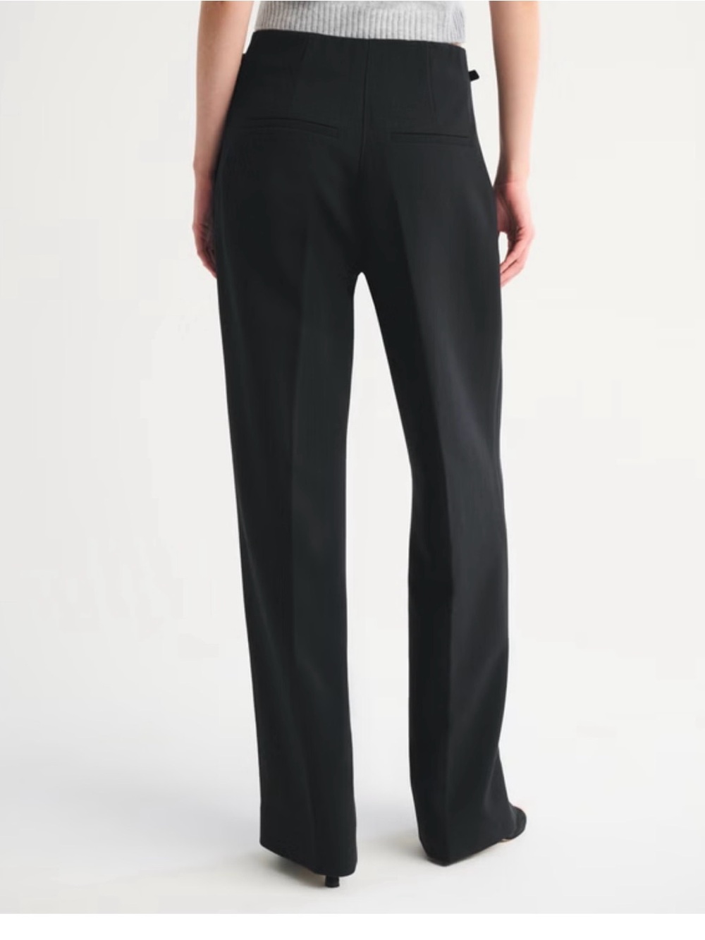 Abercrombie & Fitch Women's Black Straight-Leg Trousers